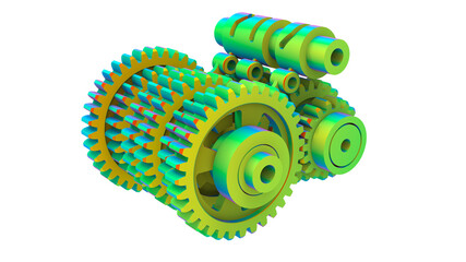 3D rendering - gears finite element analysis
