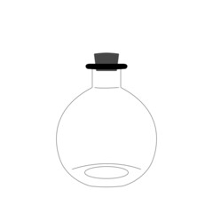 Glass Potion Bottle 9 oz with Cork Stopper,flat icon design vector