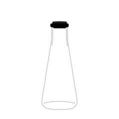 Glass Tapered Bottle 12 oz with Cork Stopper,flat icon design vector
