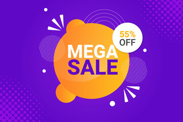 Modern exchange offer banner template Super 50 off Sale Dynamic text shape Special offer symbol