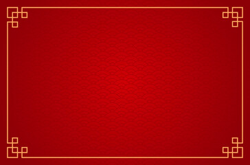 Chinese abstract pattern. Traditional Asian ornament on a red background. - obrazy, fototapety, plakaty