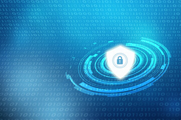 2d illustration shield security futuristic background
