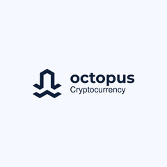 Fototapeta premium simple octopus logo line art, logo can be used for crypto business