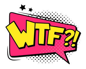 Wtf speech bubble cloud, scream and shout