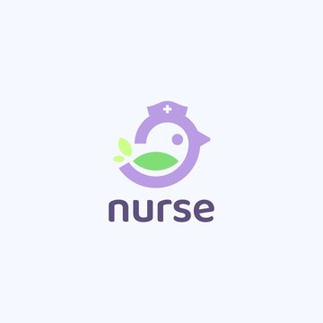 Cute Bird Logo, Concept Nurse Hat,