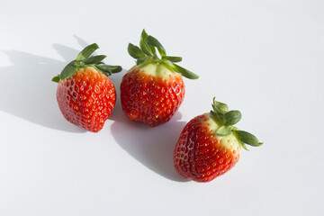 fresh strawberry isolated white background