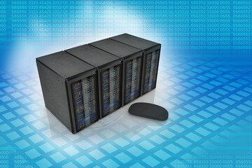3d rendering Database storage data base connected mouse
