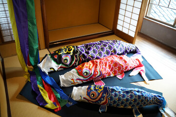 鯉のぼりの準備