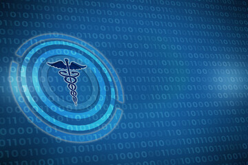 2d illustration medical health care symbols futuristic background
