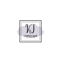 Letter KJ minimalist wedding monogram vector