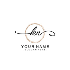 KN initial Signature logo template vector