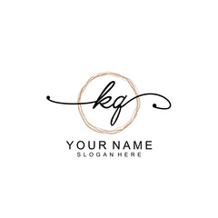 KQ initial Signature logo template vector