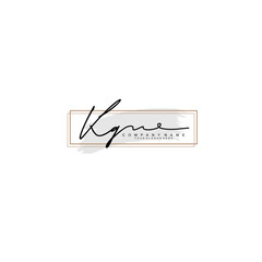 KQ initial Signature logo template vector