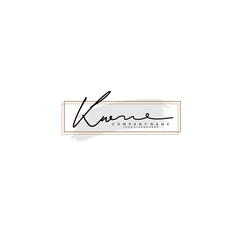 KW initial Signature logo template vector