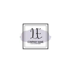 Letter LE minimalist wedding monogram vector