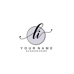 LI initial Luxury logo design collection