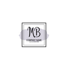 Letter MB minimalist wedding monogram vector