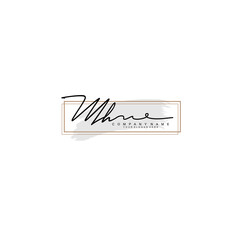 MH initial Signature logo template vector