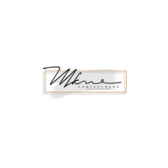 MK initial Signature logo template vector
