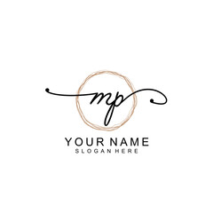 MP initial Signature logo template vector