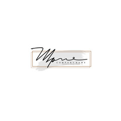 MP initial Signature logo template vector