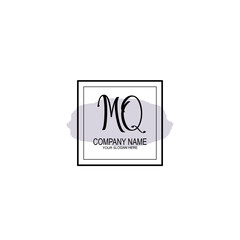 Letter MQ minimalist wedding monogram vector