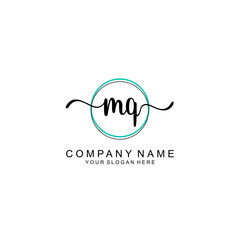 Letter MQ minimalist wedding monogram vector