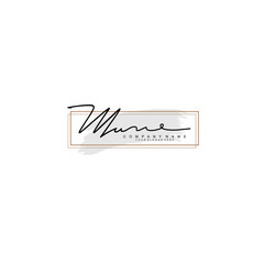 MU initial Signature logo template vector