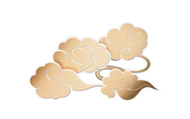 Chinese clouds with white background, 3d rendering.