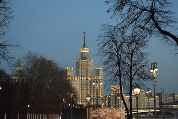 Multi-storey building on Kotelnicheskaya embankment. Moscow, Russia.