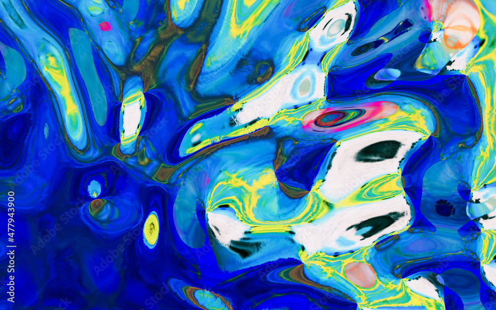 Wall mural Abstract gradient liquid, 3d rendering.