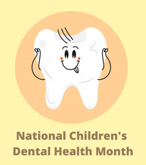 Children's Dental Health Awareness Month in February concept vector. National Dental Hygiene Month, week, day.