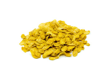 Corn flakes isolated on white background
