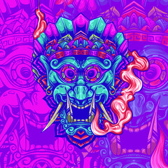 colorful style ethnic mask illustration
