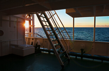 sunset from the ship