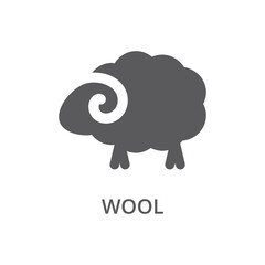 Sheep black vector icon. Wool fabric, textile material filled symbol.