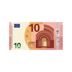 10 Euro money banknote cartoon vector illustration isolated object