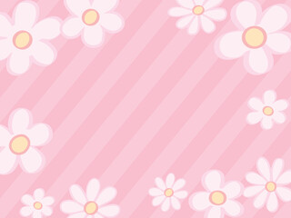 ピンクの花柄の背景イラスト