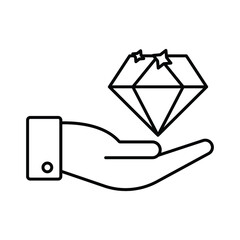 Diamond hand Vector icon which is suitable for commercial work and easily modify or edit it

