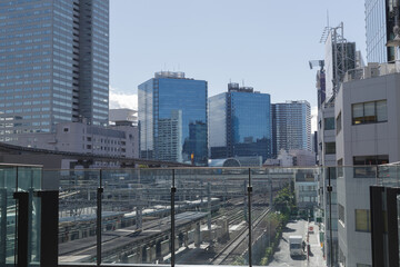 浜松町駅から田町方面を望む　港区、浜松町駅周辺の風景