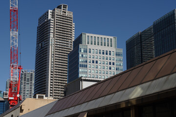 Obraz premium 浜松町駅から見える街の風景 港区、浜松町駅周辺