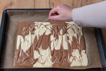 Schokolade vorbereitet für eine Bruchschokolade
