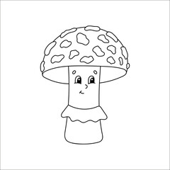 Coloring book for kids. Cartoon character. Vector illustration. Black contour silhouette. Isolated on white background. Autumn theme.