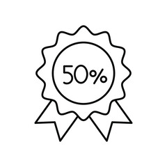 50 discount Vector icon which is suitable for commercial work and easily modify or edit it

