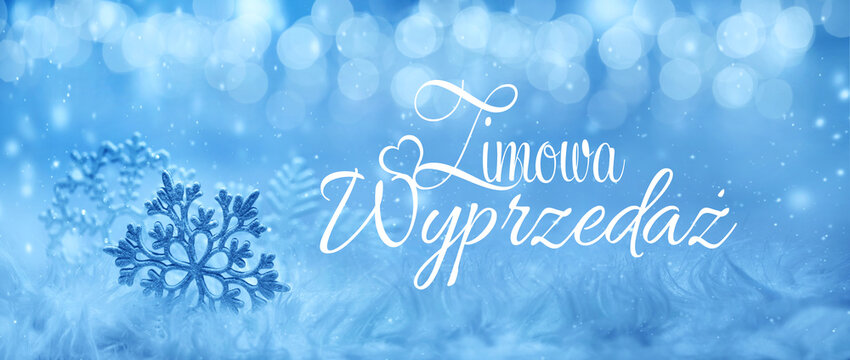 Obraz Wyprzedaż zimowa, plakat na zimową wyprzedaż