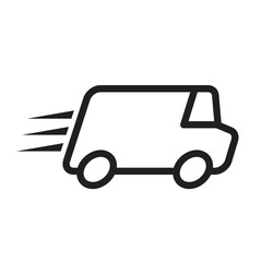 Shipping fast delivery van icon symbol, Pictogram flat outline design for apps and websites, Isolated on white background, Vector illustration