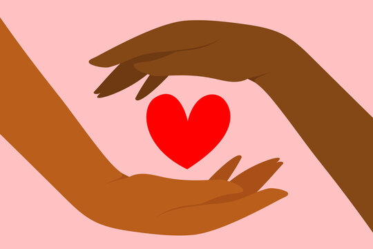 two hands with a heart in the middle representing community icon