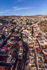 Obraz premium Aerial picture of the city of Zacatecas from the aerial cableway 