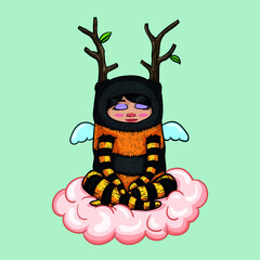 Hand drawn cute monster costume cartoon collection