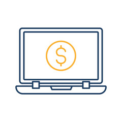 Laptop Dollar Vector icon which is suitable for commercial work and easily modify or edit it

